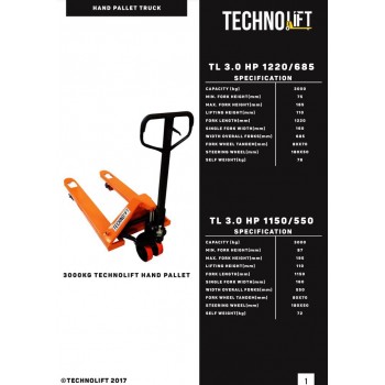 Hand Pallet Techno Lift 3 Ton