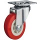 Roda PU Merah Non Bearing CASTER Taiwan 2 Inch Plat Hidup