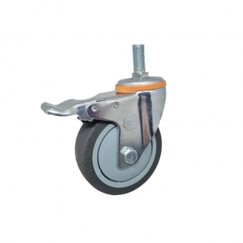 Roda Karet TPR Abu Abu Medium Duty TECHNO WHEEL Drat Rem