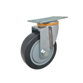 Roda PU Abu Abu Medium Duty TECHNO WHEEL Plat Hidup
