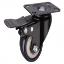 Roda PU Hitam 2 inch rem