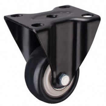 Roda PU Hitam 2 inch CASTER Taiwan Plat Mati
