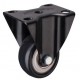 Roda PU Hitam 2 inch mati (rigid)